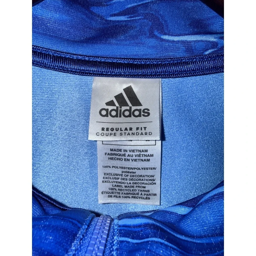 ADIDAS Track Jacket Boys Youth Size XL 18/20 Blue Full Zip Long Sleeve 3‎ Stripe
